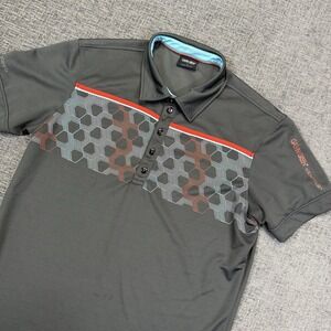 Galvin Green Polo Shirt Men's‎ Large Gray Ventil8 Retro Design Golf Activewear